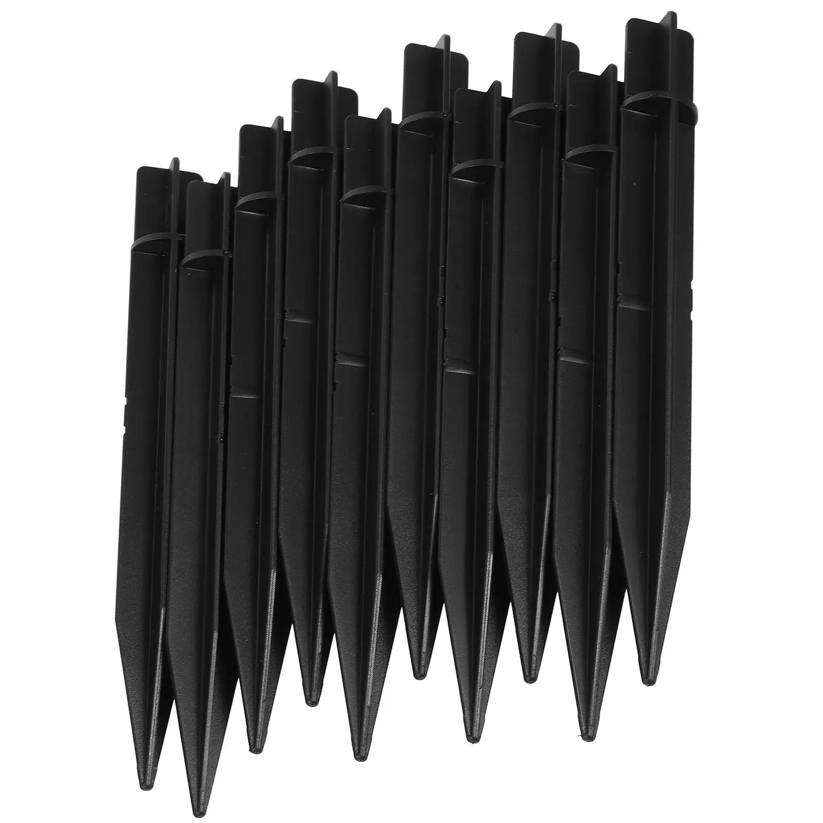 10 Pcs Lawn Light Stakes Replacement Ground Spikes for Garden Yard Decorative Accessories Black Work Plastic Durable Outdoor