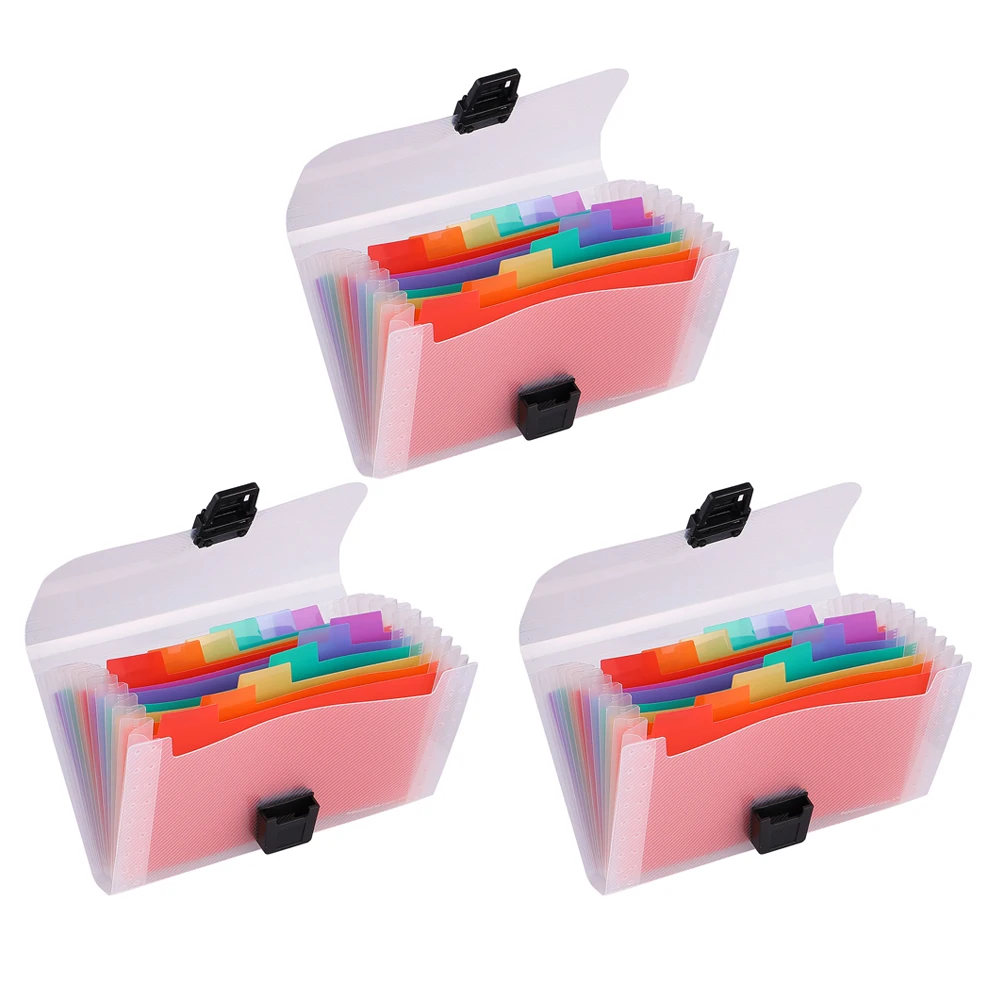

3 Pcs PP File Folder Multilayer Expandable Document Organizer Accordion Business Folders For Documents Travel Friendly