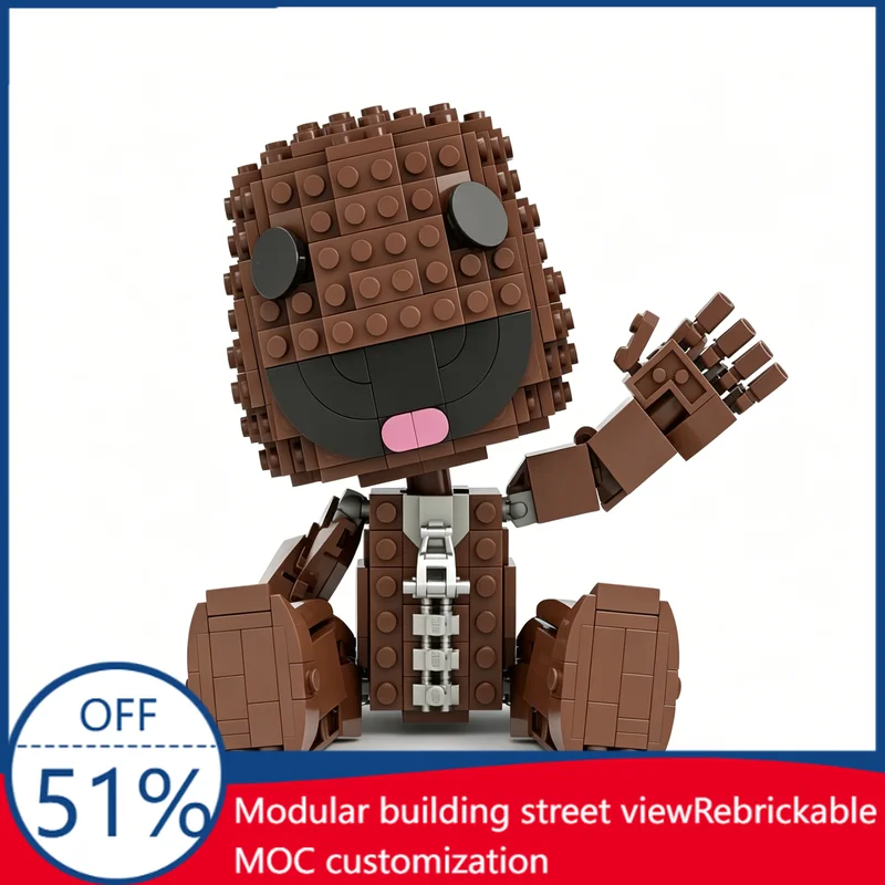 

New 561pcs MOC Sackboy Character Model Creative Custom Building Blocks Diy Assembly Educational Toy Birthday Gift For Boys Girls