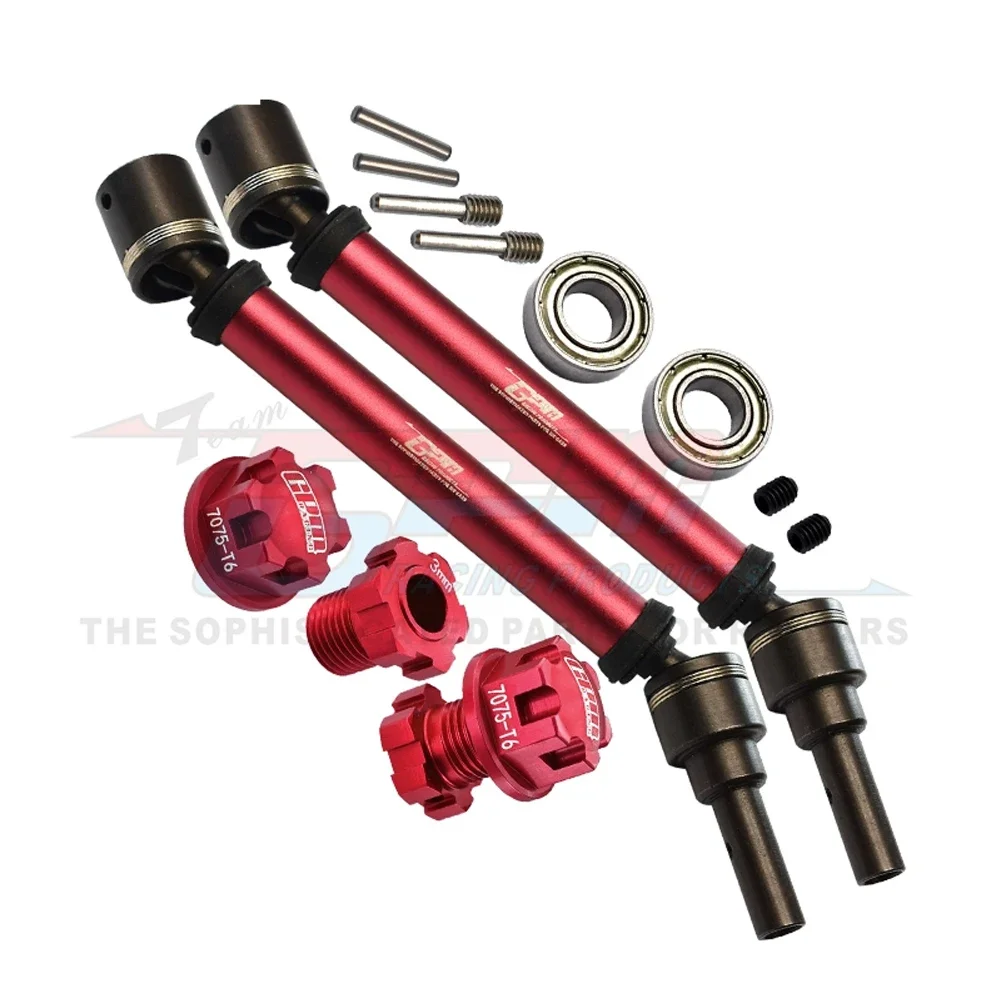 GPM لـ Traxxas 1/10 MAXX WideMaxx 4S 890876 -4 89086-4 أعمدة محرك CVD أمامية وخلفية معدنية + محاور عجلات 8950 8996 + 8956 + 8447