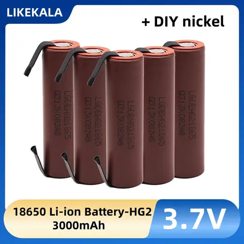 LIKEKALA 2025 새로운 HG2 18650 3000mAh 배터리 18650HG2 3.6V 방전 20A, hg2 배터리 전용 + DIY 니켈