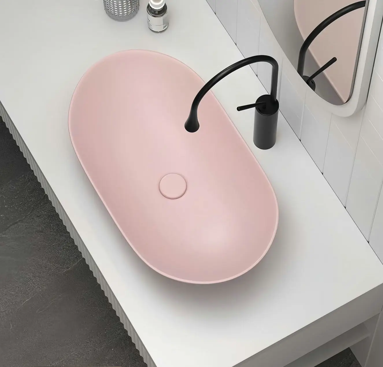 

Creative and personalized design cherry blossom pink countertop basin, sweet and warm style ceramic countertop basin YX156NI