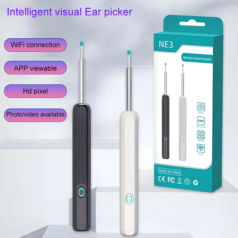 Smart Visual Ear Cleaner HD Ear Sticks Otoscope USB C Charging Endoscope Wax Removal Tool Earpick Mini Camera Health Care Set