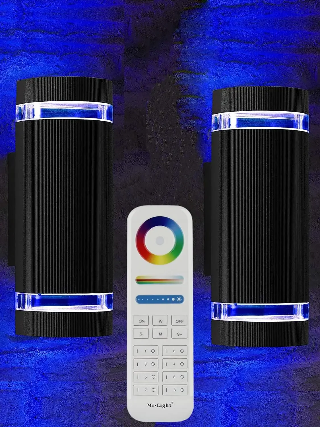 RGB Color Changing Lighting LED Double Up and Down Outdoor Wall Light 12W 1200lm,White Temperature 2700k- 6500k RGB+CCT 9