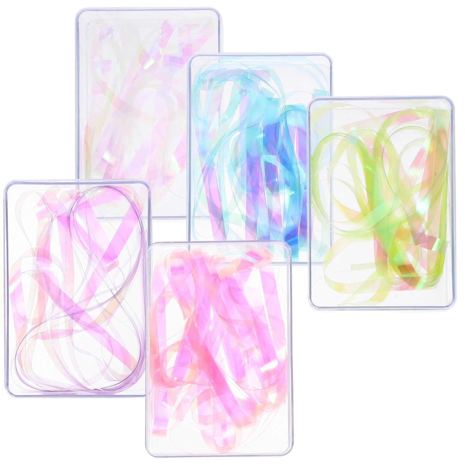 

5 Boxes Mixed Color Nail Art Stickers Creative Cellophane DIY Manicure Decorative Elegant Design For Party Holiday