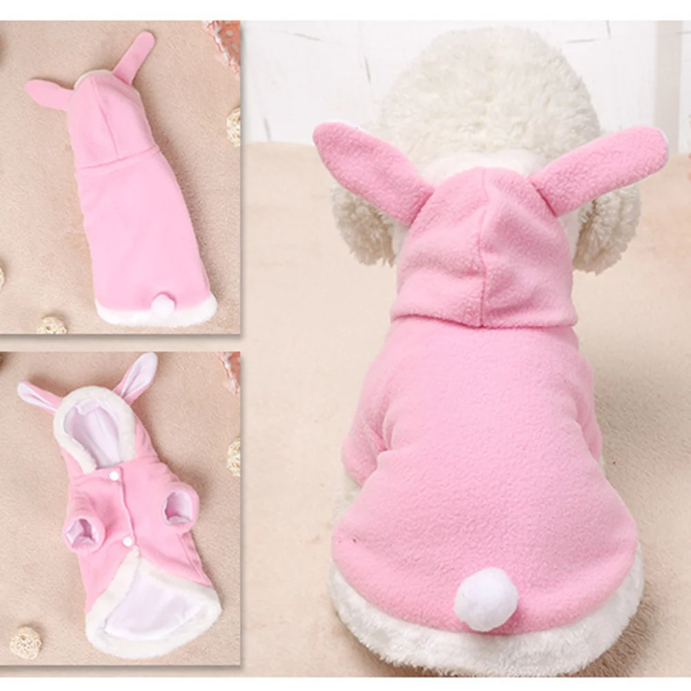 

Rabbit Costume for Small Dogs and Cats Hooded Bunny Style Pet Apparel Perfect for Parties Photo Shoots Pink Rabbit Outfit