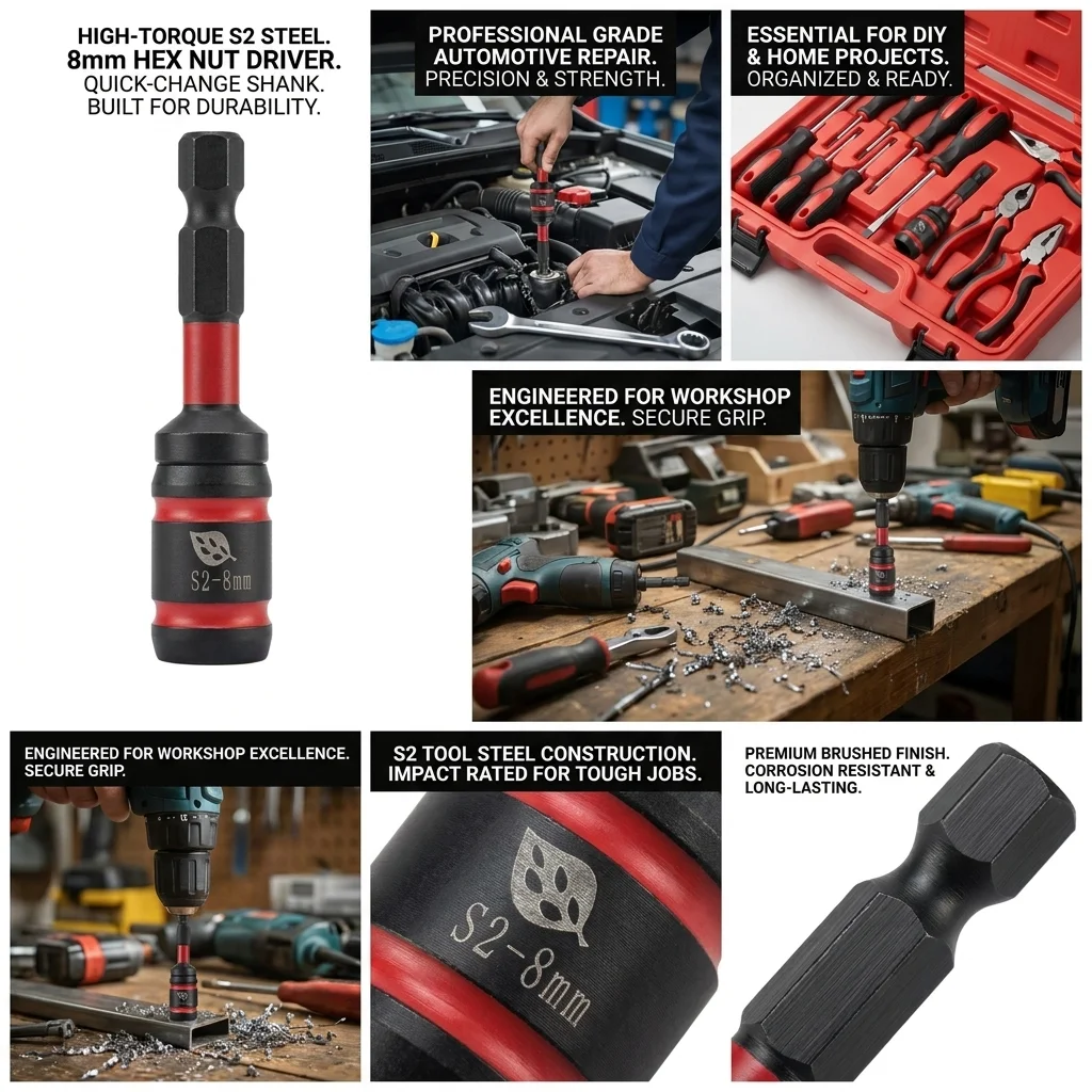 Wrench Socket Head, Strong Magnetic Drill Tail Thread Hexagonal Socket Head