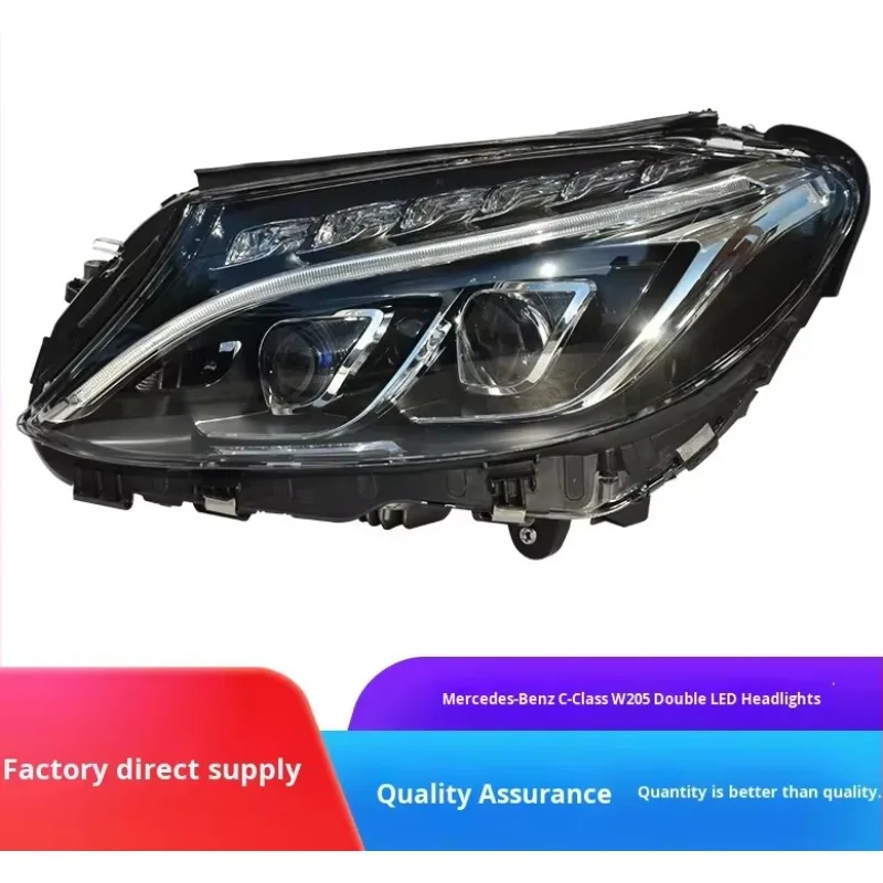 Low to High Configuration LED Front Headlights for Mercedes-Benz C-Class W205 Bi-lens Headlights, C200, C260, C300, C400！！