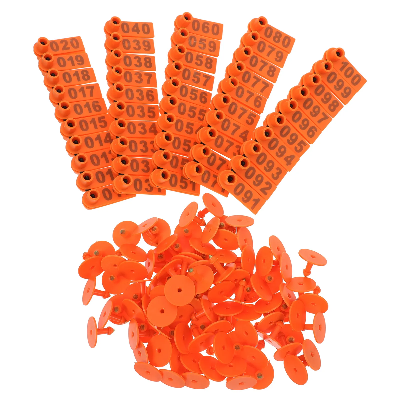 

100 шт. ушных бирок для скота из ТПУ, пустые, с возможностью нумерации, готовые идентификационные бирки для животных (крупного рогатого скота, овец, свиней, коз) для использования на фермах