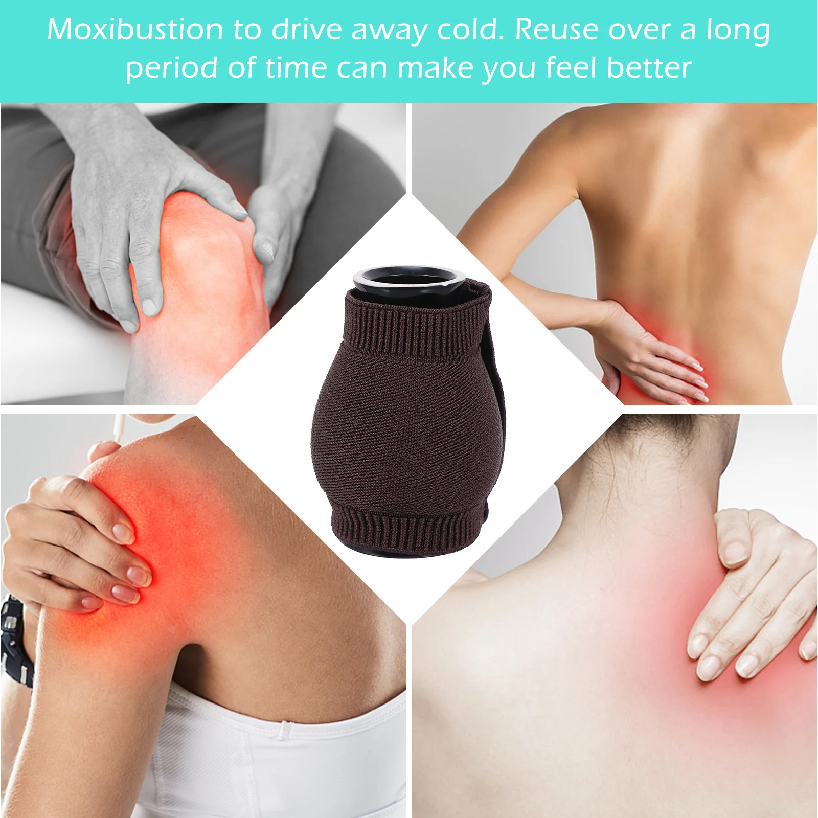 

Набор для моксотерапии: керамический аппарат для баночного массажа для снятия боли и расслабления, портативная коробка для мокса-терапии для домашнего ухода за здоровьем