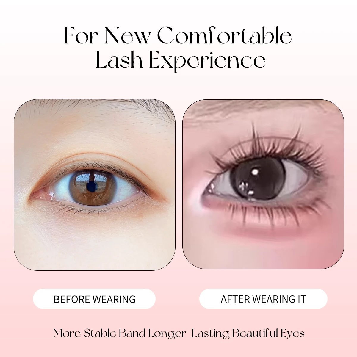 64Clusters Magnetic No-Glue Eyelashes Natural Wispy Lashes Reusable False Eyelash Fluffy Curl Ultra-Thin Easy Use