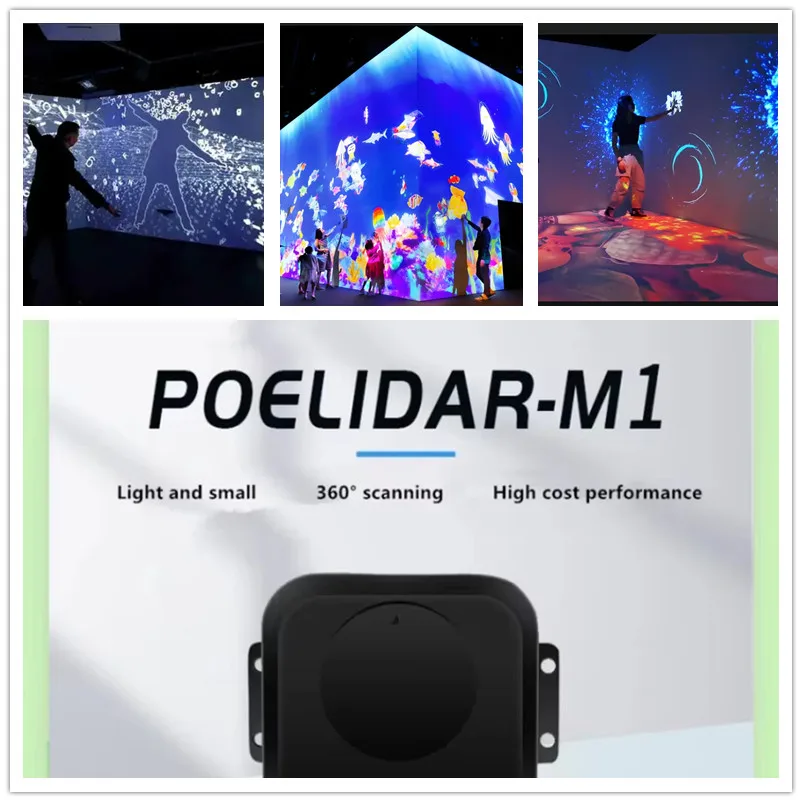 POE series LiDAR (poelidar-m1) powered by one Ethernet cable for indoor multi-touch screen interactive