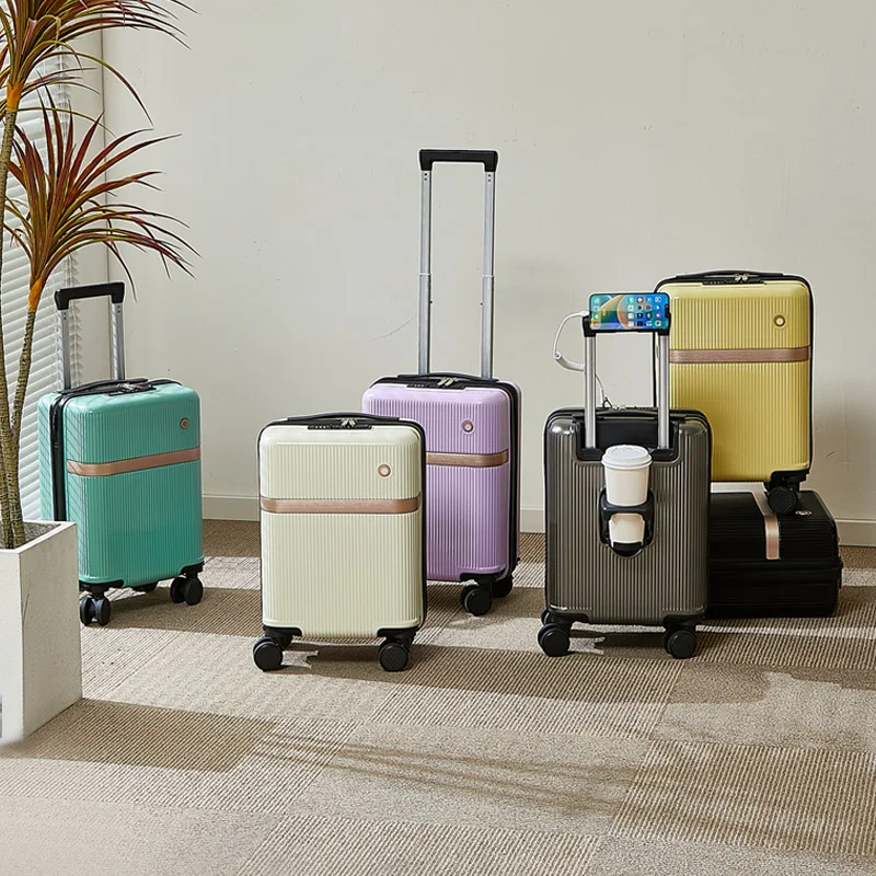 

Portable Carry-On Suitcase with Cup And Phone Holder Lightweight And Easy to Carry Simple Design for Travel suitcase trip cabin