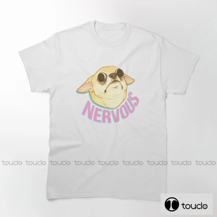 New Nervous Chihuahua Casual Shirts, Men'S Short Sleeve T-Shirt, Regular Fit Shirts Crewneck T-Shirt Graphic Tee For Men Boys