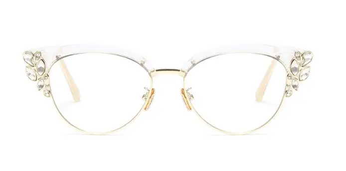 R45120 Frauen Katzenauge Presbyopie Brille glänzende Strass steine für Dame Marke Designer Lesebrillen Mode Brillen 0,50 1,50