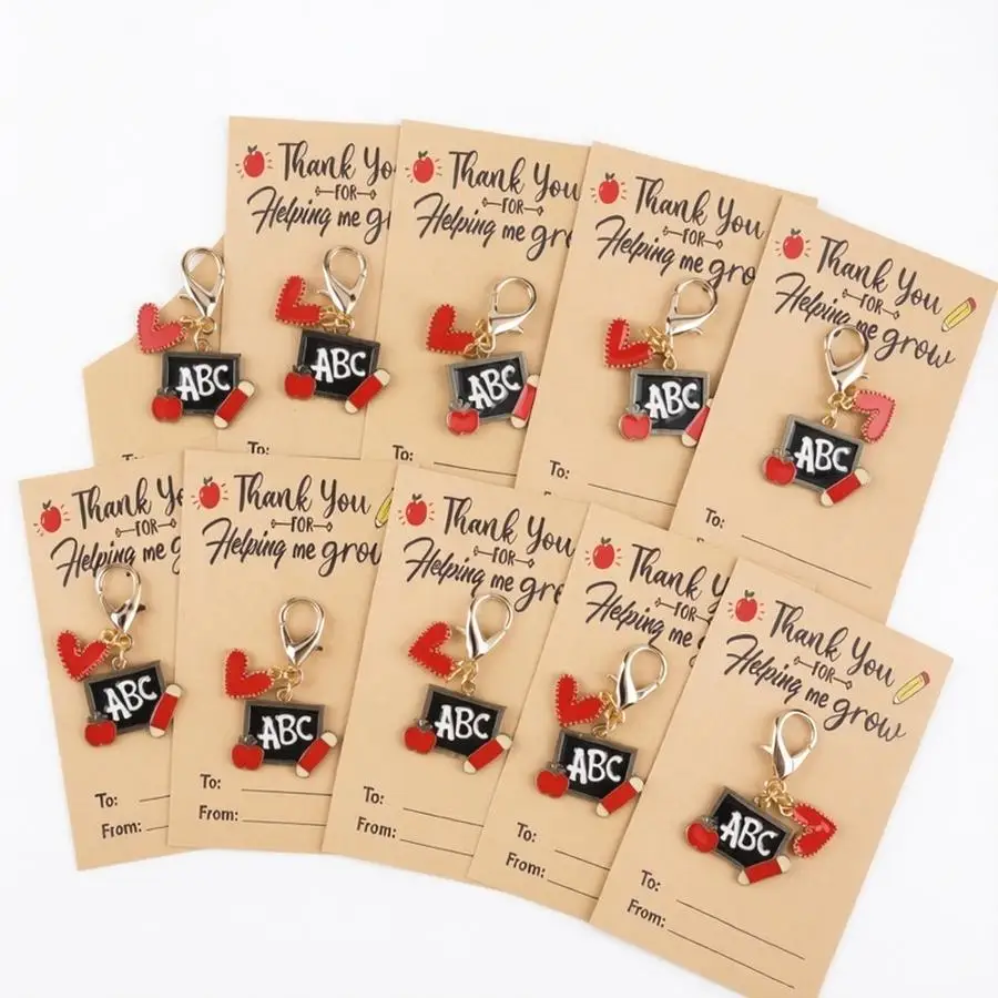 1/5/10/20/50/100pcs 2D Flat - s 2D Back-To-School Season Blackboard with Heart Series Keychain Set, Includes 