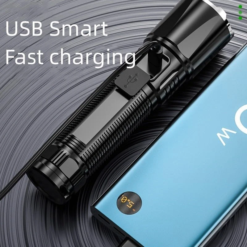 Zoomable Lanterna Recarregável, Poderosa Lanterna Portátil, 4 Modos, 1 Pc