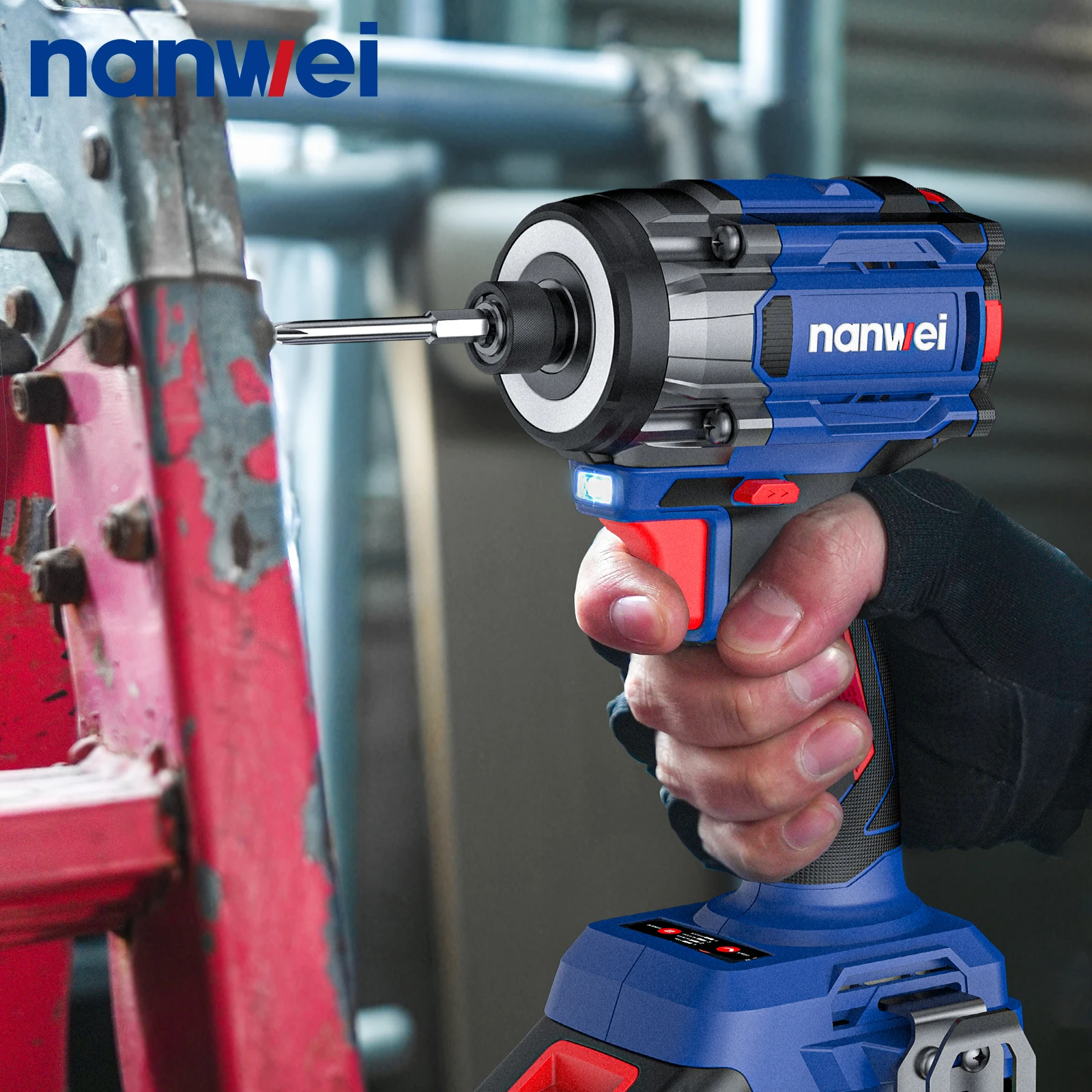 Nanwei Brushless Lithium-Ion Impact Driver Household 240NM Electric Screwdriver Drill Screwdriver Electric Screwdriver