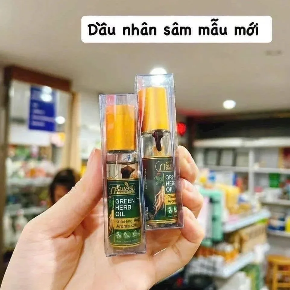 Thai Mint Ginseng Roll On Herbal Balm Cooling Oil Refreshing and Mosquito Repellent Itch Relief for Motion Car Sickness