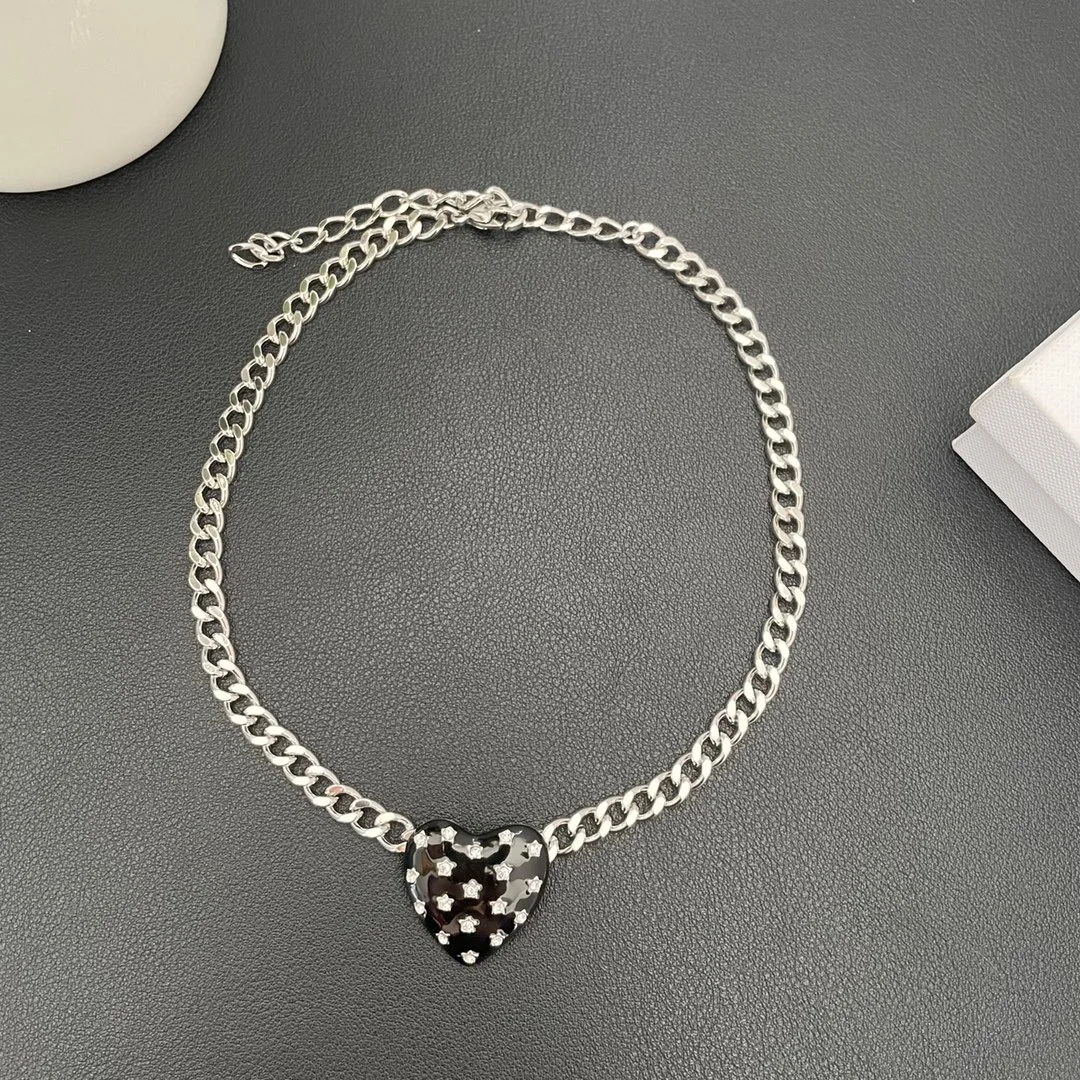 Necklace Temperament Light Luxury Fashion Peach Heart For Women Collares Para Mujer Collar Jewelry Collier Femme Pendant Grandes