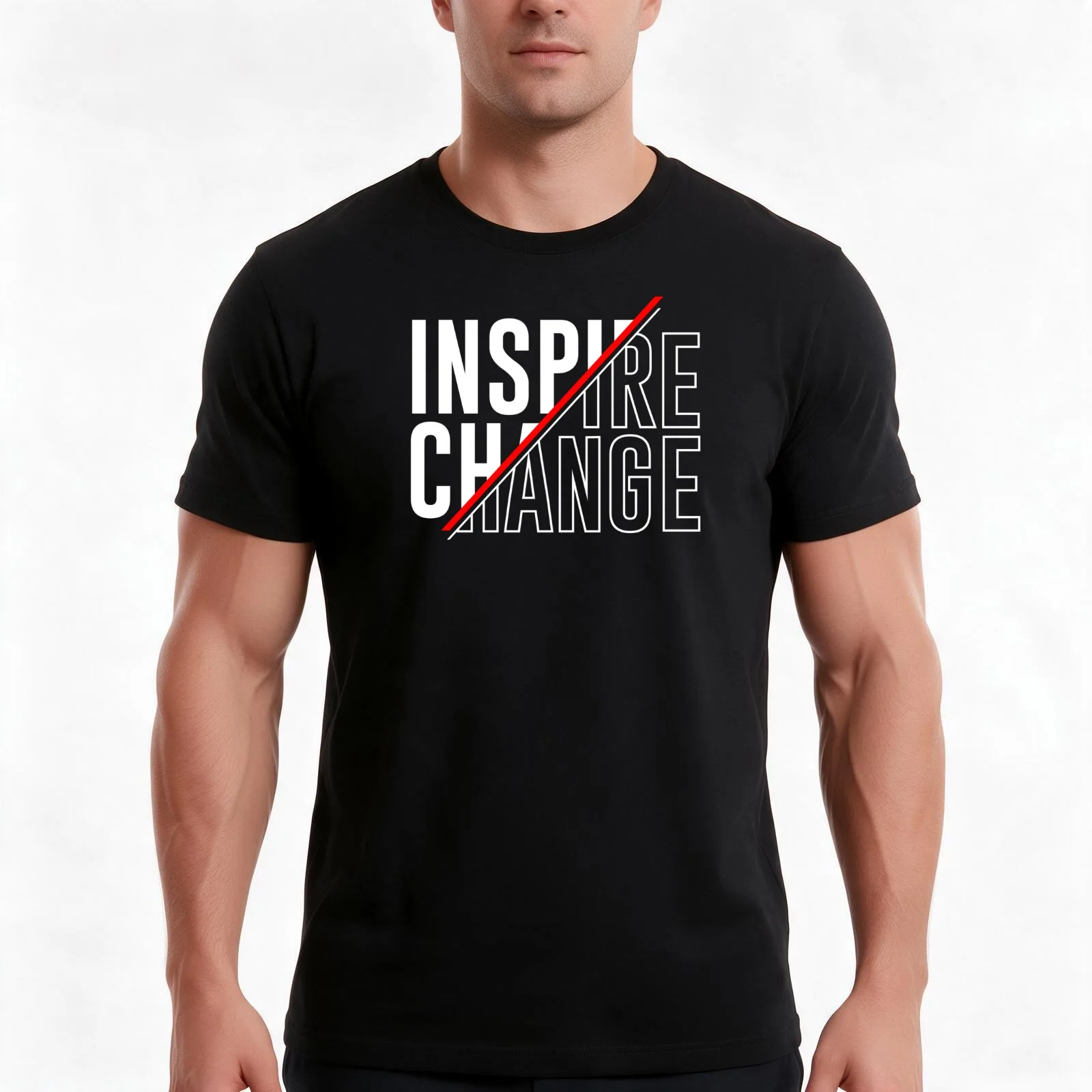 Inspire Change T-Shirt, Summer Casual Cotton Tee, Oversized Streetwear Tops, Vintage Graphic Print, Loose Fit Short Sleeve