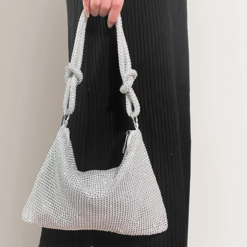 Handmade Diamond Embedded Evening Bag Metal Sequins Fashionable Sparkling Women's Underarm Bag Ladies Clutch Handbag Shoulder...