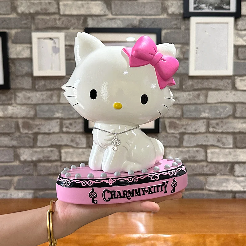 Sanrio Charmmy Kitty Resin Bank Figure Anime Money Box Saving Coin Money Box Coin Piggy Bank Toy Home Kids Birthday Xmas Gift