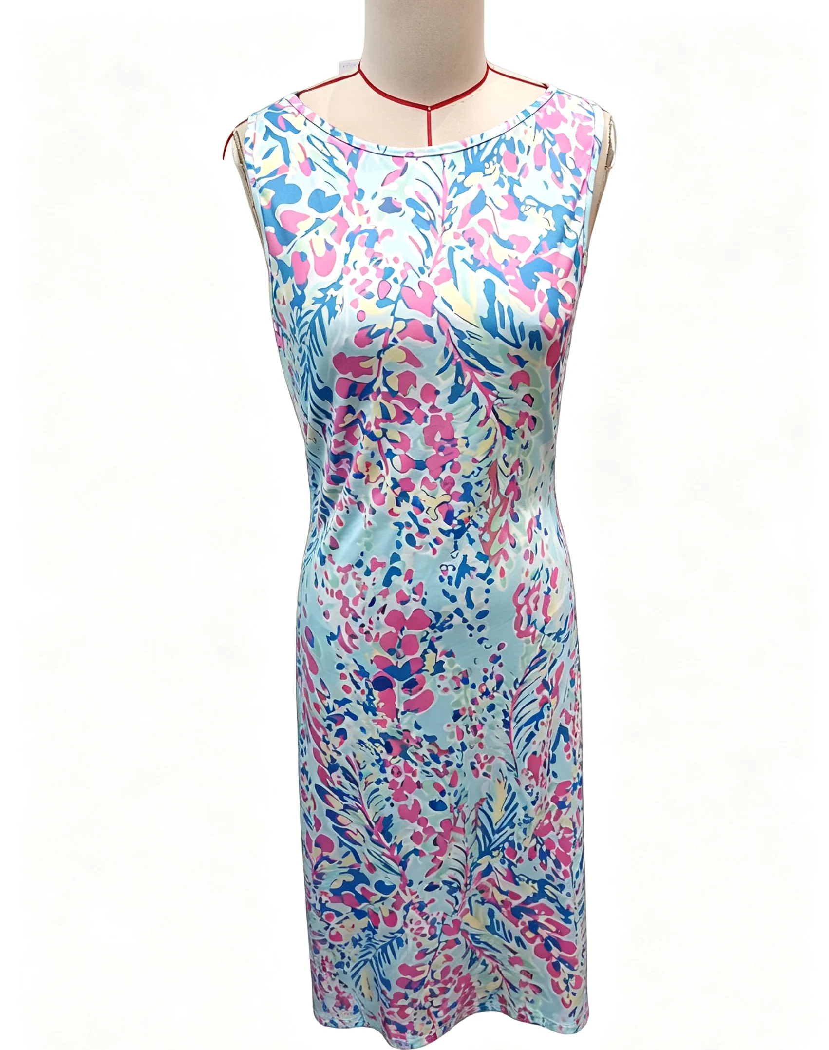 Damen-Pullover mit Allover-Print, Rundhalsausschnitt, langes Kleid, lässig und elegant, geeignet für den täglichen Urlaub.