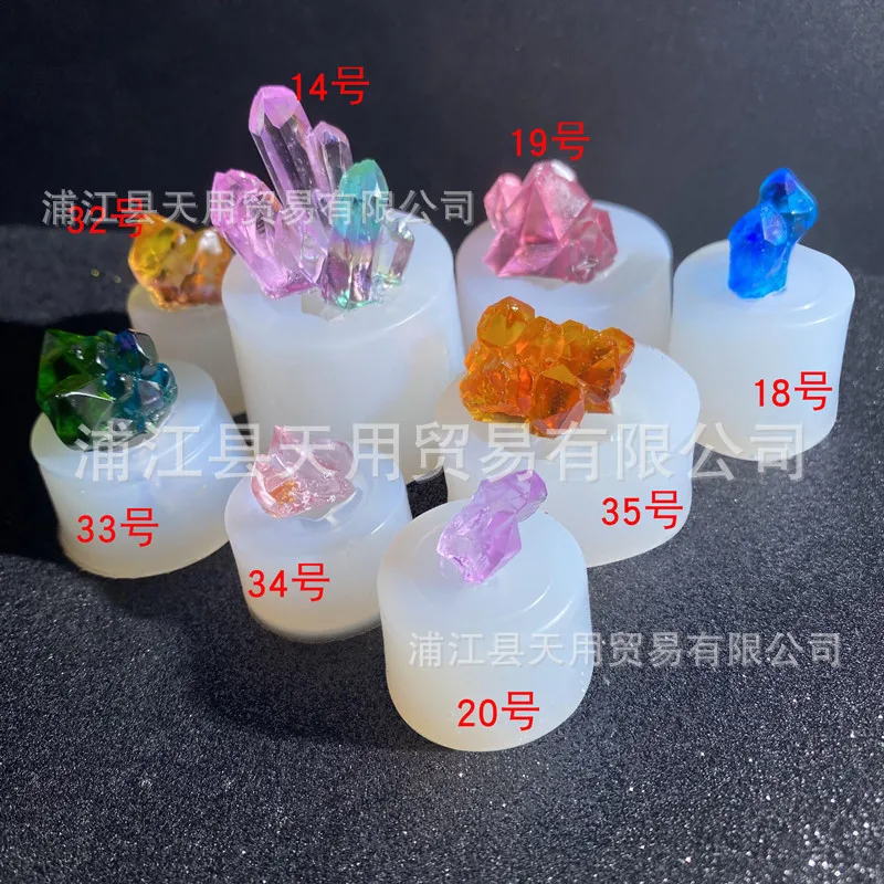 Epoxy Handmade DIY Crystal Cluster Silicone Epoxy Mold Rockery Crystal Stone Decoration Material  Resin Mould