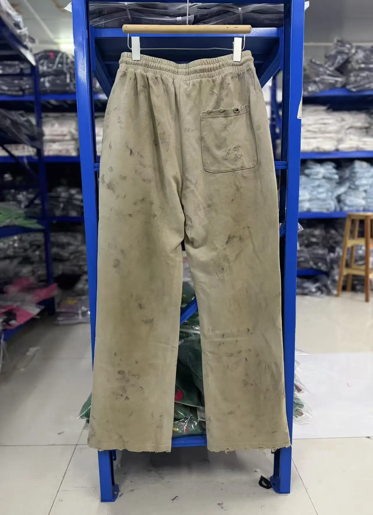 New Men 2026 SSSAINT LOUIS Washed Old Holes Cargo Comfortable Cotton Parkour Sweat Casual Pants Sweatpants tag #a12
