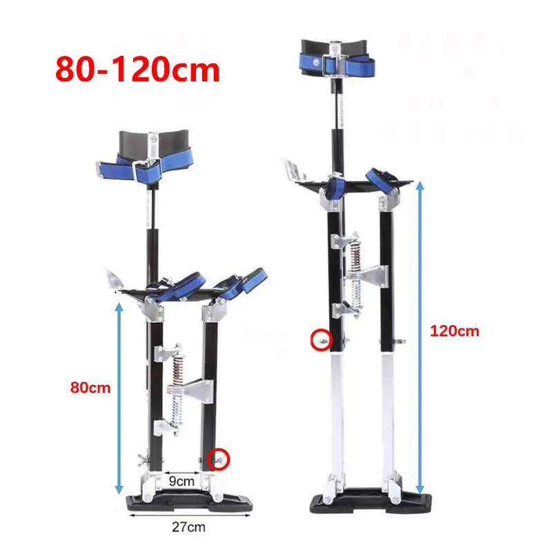 24-40" Professional Aluminum Alloy Plastering Stilt Ladder Adjustable Plastering Stilts Paint Painter Tool Accessory Stage Props