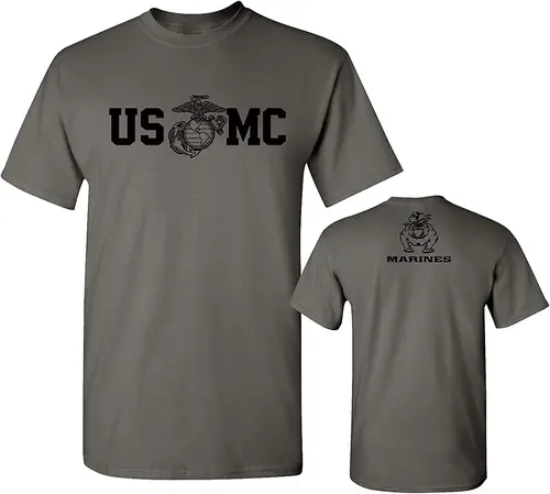 Imagen 2 del producto Camiseta militar USMC del Cuerpo de Marines de EE. UU., Bull Dog, 100% de algodón con cuello redondo, camiseta informal de manga corta para hombre, talla S-3XL