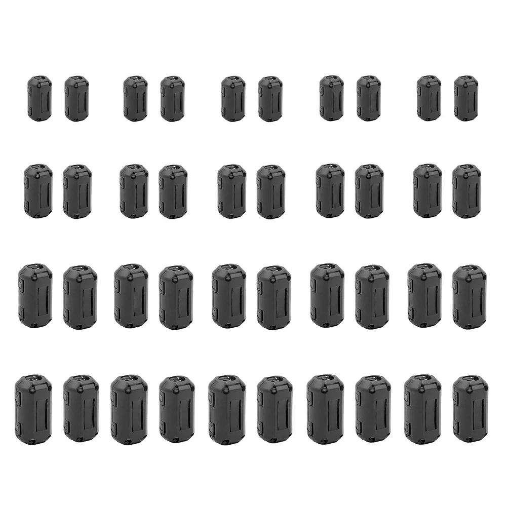 40pcs Ferrite Cores Noise Suppression Filter Ring Clips for USB Firewire Phone Powerline Coaxial Audio Video Cables