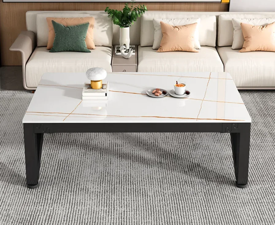#Italian-style Modern Glass Coffee Table for Living Room Multi-functional Design Small Apartment Friendly