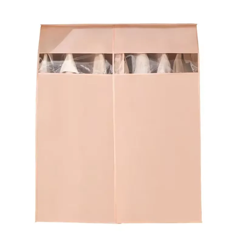 New Solid Color Non-woven Clothing Dust Cover Stereo Hanging Floor-standing Clothes Hanger Dust Cover Home Clothes Protect Cover