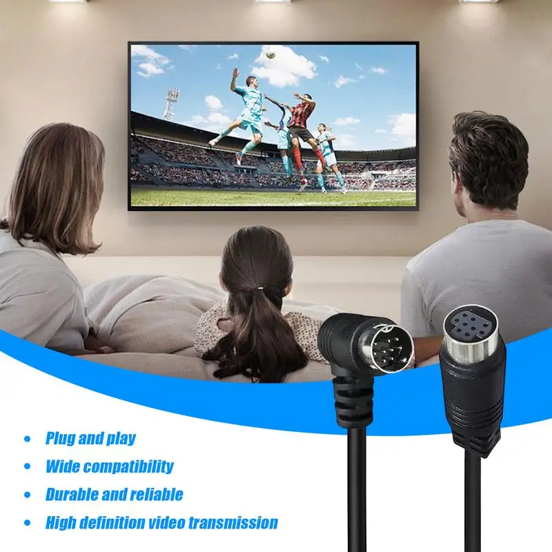 Cable de vídeo DIN Cable de videocámara de 70,8 pulgadas Transferencia de conector de cable DIN de 9 pines para receptor de TV proyector videocámara