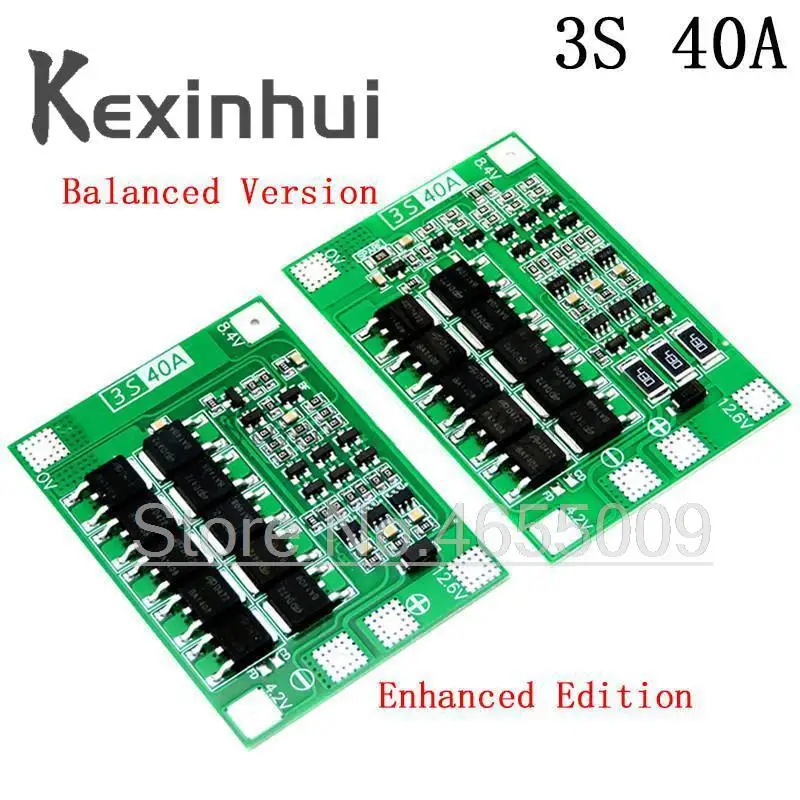 3S 10A 20A 25A 30A 40A 60A Li-ion Lithium Battery 18650 Charger PCB BMS Protection Board For Drill Motor Lipo Cell Module