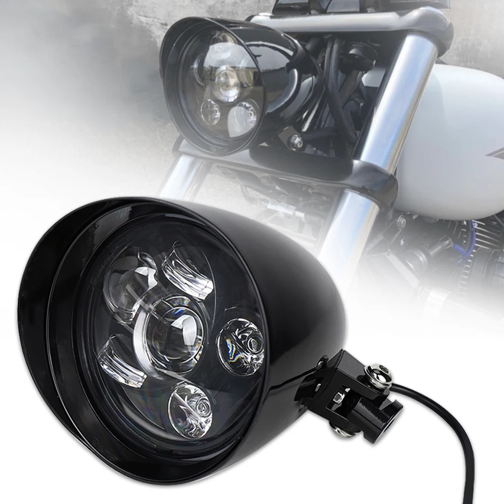 6'' Bullet Vintage LED Motorcycle Headlight For Sportster Dyna Softail Bobber Chopper Cruisers
