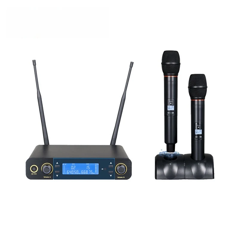 One-to-two handheld phones with simple charging capabilities, including microphones and accessories