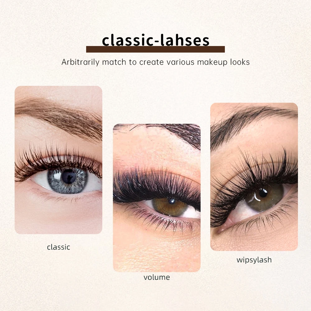 Yelix clássico extensão de cílios macios com adesivo volume russo maquiagem cílios profissionais cílios individuais