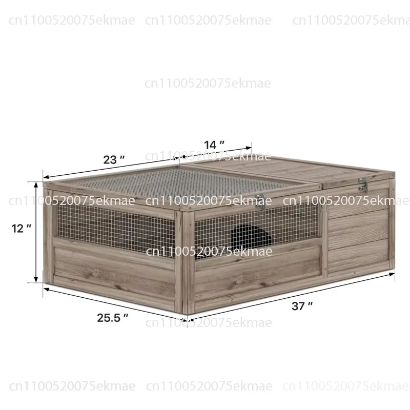 Wooden Turtle Feeding Box Indoor Outdoor Fence, Household Small Animal Feeding Box Amphibian Cage Reptile Gecko Lizard Snake