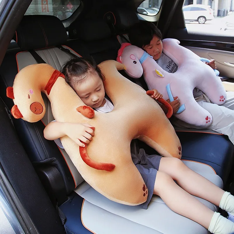 

Cute Kawaii Car Accessories Interior Children's Car Sleeping Headrest Pillow H/U Shaped Neck Pillow Rear Seat Protect Headrest