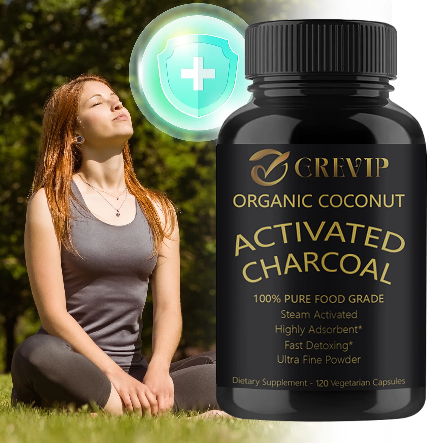 Activated Coconut Charcoal - Supports Healthy Skin and Hair, Improves Digestion, Reduces Gas and Bloating, Promote Metabolism