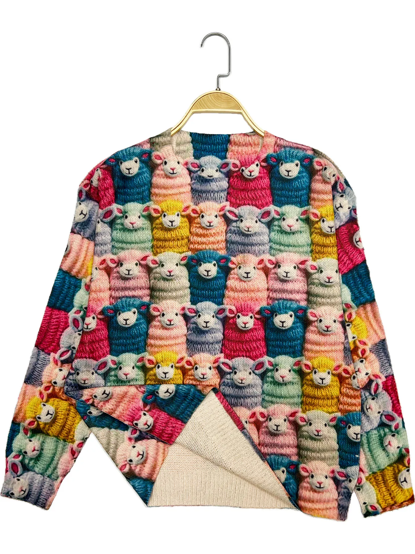Digital printing fashion women\'s sweaters for autumn and winter, stylish and versatile, long-sleeved women\'s tops