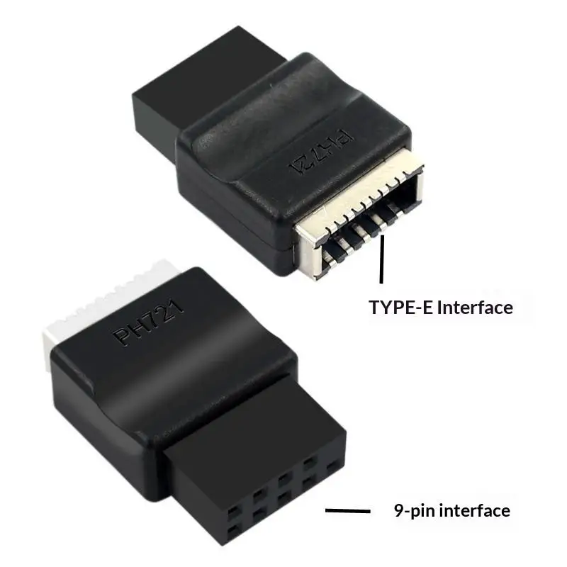 Motherboard USB 2.0 9-Pin To Type-E Front Panel Header USB2.0 9pin Male To Type-E Female Adapter For Desktop PC Motherboard