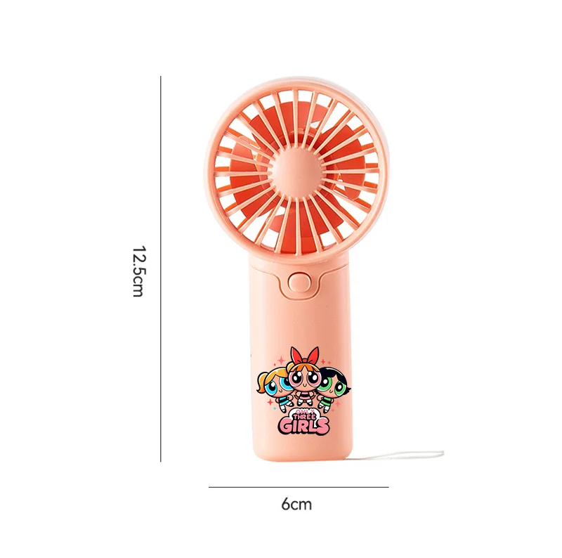 The Powerpuff Girls Portable Fan Convenient Small Fan Summer Pocket Hand-held Fans Lightweight Anime Print Mini Fan Air Coolers