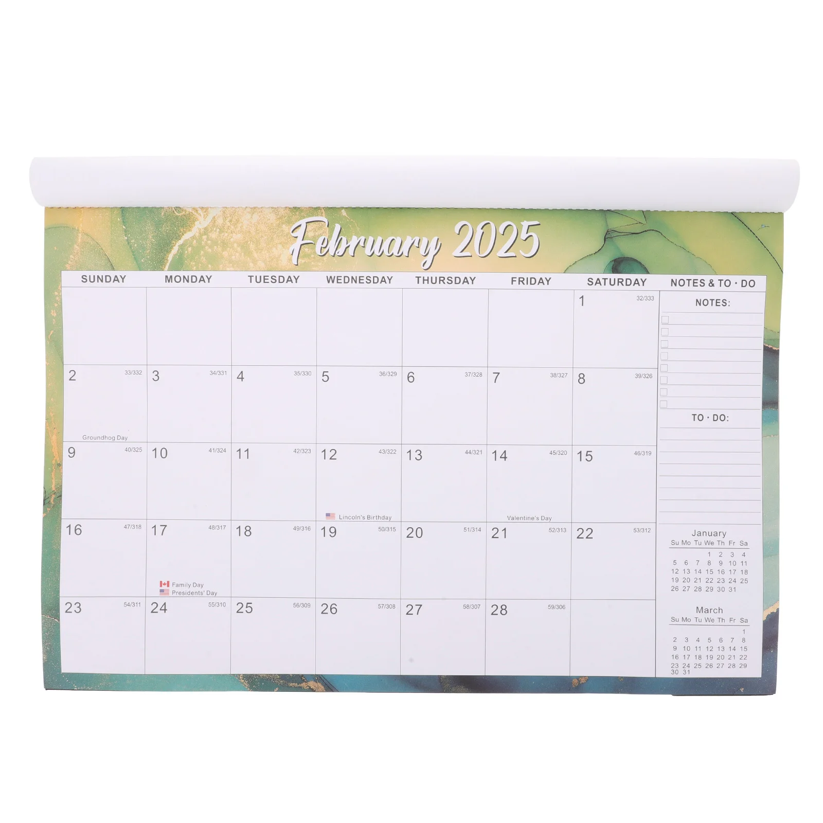 18pcs Kalender Dinding Gantung Bahasa Inggris untuk Kantor, Rumah, Ruang Belajar, Dekorasi Dinding Kalender Harian 2025-2026