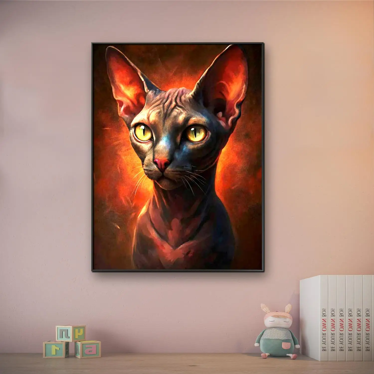 Animal Theme DIY Diamond Painting Kit Sphynx Picture 5D Gem Embroidery Cross Stitch Modern Style Home Wall Decor Gift