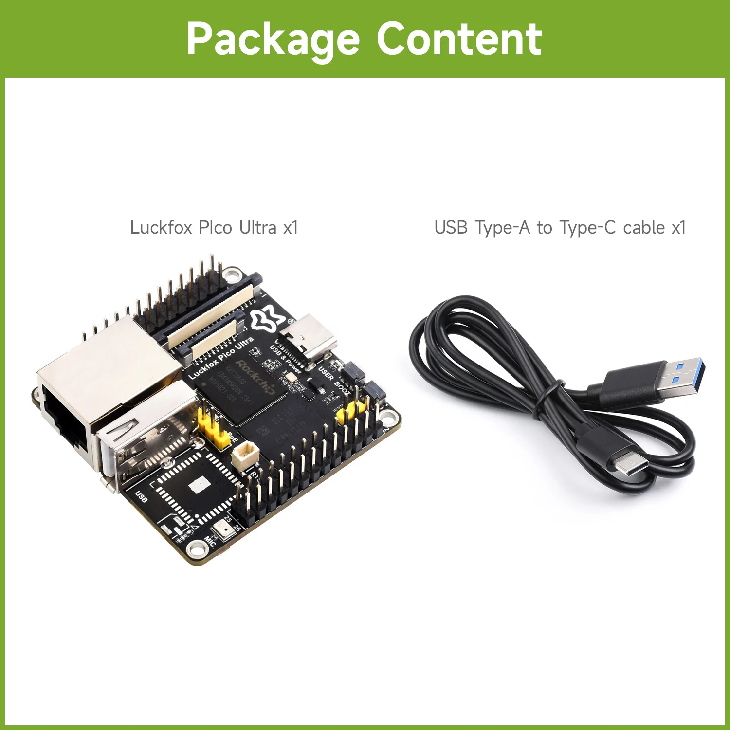 Placa de desarrollo micro Linux Waveshare Luckfox Pico Ultra RV1106, integra procesadores ARM Cortex-A7/RISC-V MCU/NPU/ISP