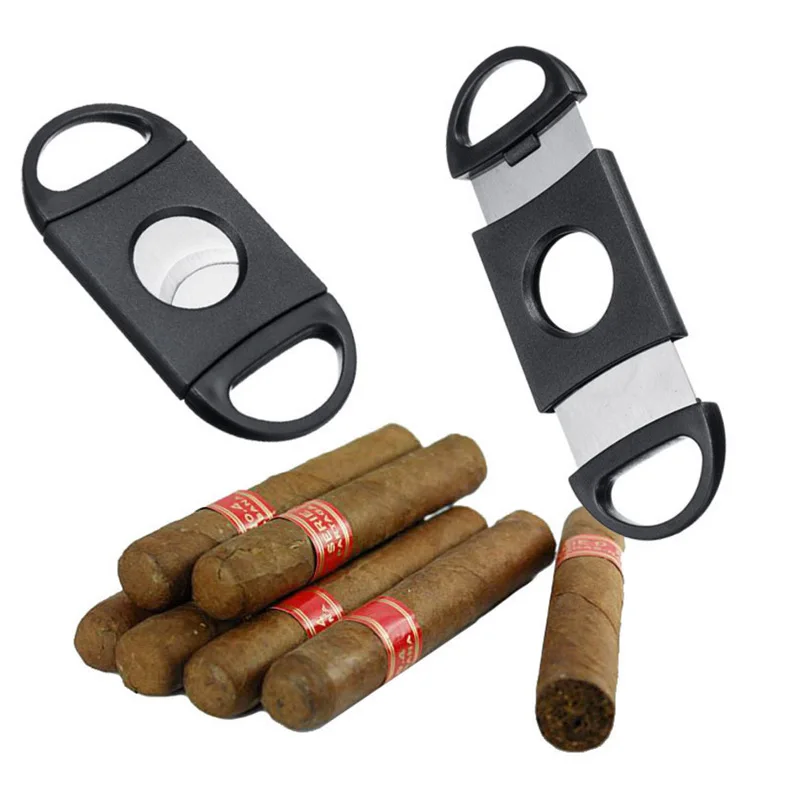 Black Cigar Cutter Stainless Steel Sharp Cigar Cutter Manual Cigarette Breaker Cigar Accessories Wedding Party Souvenir Gifts